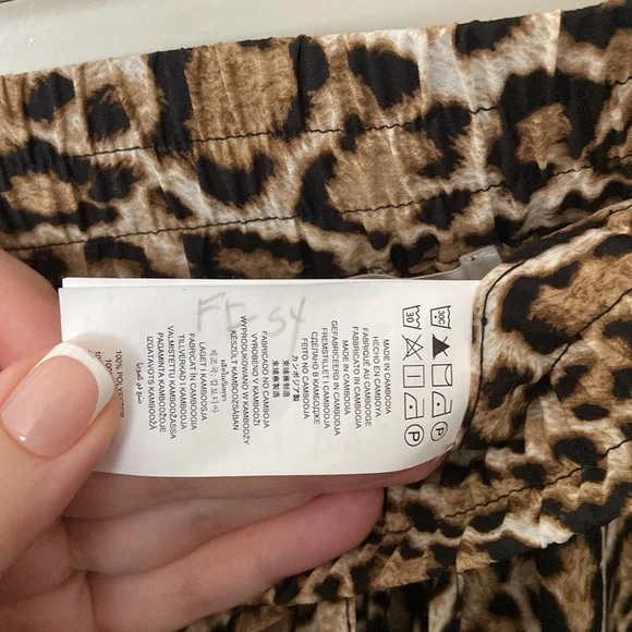 NWOT Michael Kors Leopard Print Wide Leg Pants - Picture 9 of 11